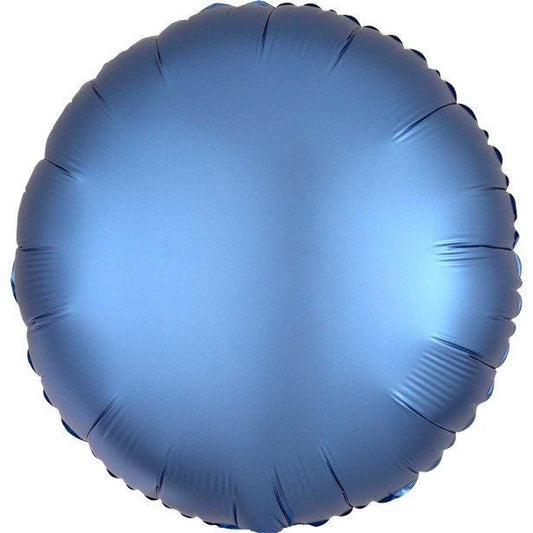 Azure Satin Luxe Circle Foil Balloon - 18"