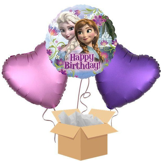 Frozen Happy Birthday Balloon Bouquet - Delivered Inflated