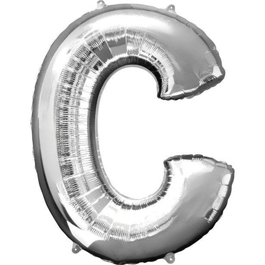 Silver Letter C Balloon - 16" Foil