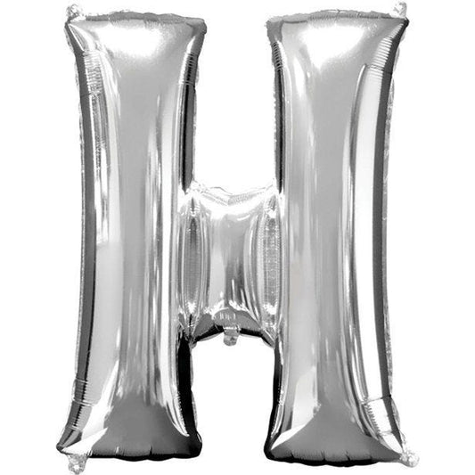 Silver Letter H Balloon - 16" Foil