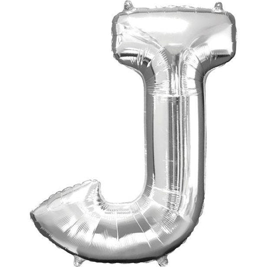 Silver Letter J Balloon - 16" Foil