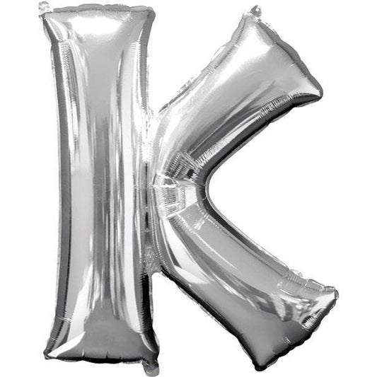 Silver Letter K Balloon - 16" Foil