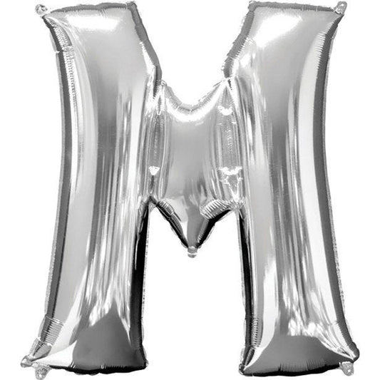 Silver Letter M Balloon - 16" Foil