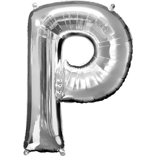 Silver Letter P Balloon - 16" Foil