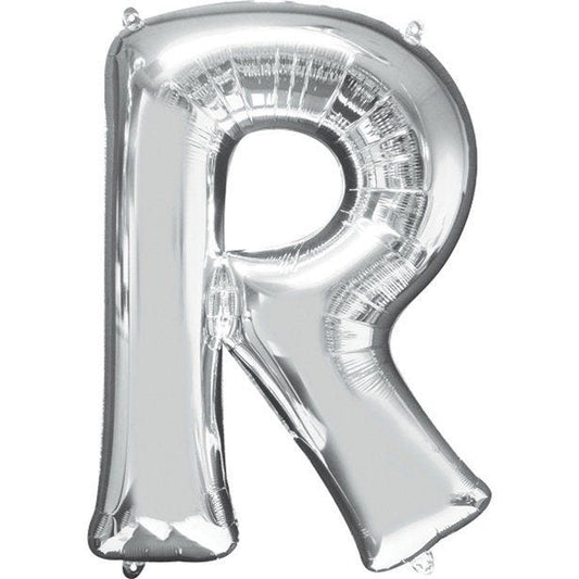 Silver Letter R Balloon - 16" Foil