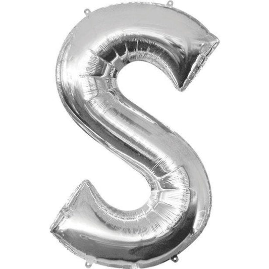 Silver Letter S Balloon - 16" Foil
