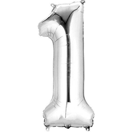 Silver Number 1 Balloon - 16" Foil