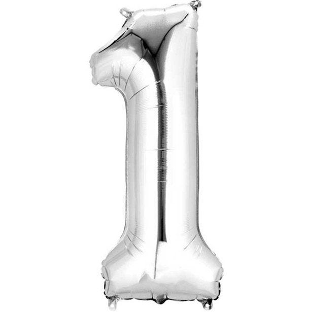 Silver Number 1 Balloon - 16" Foil
