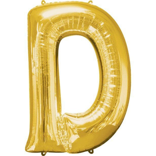 Gold Letter D Balloon - 16" Foil