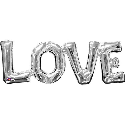 Love Silver Foil Phrase Balloon - 25"