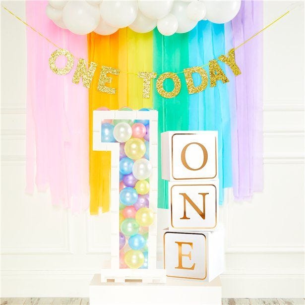 1st Birthday Rainbow Deluxe Decorating Kit