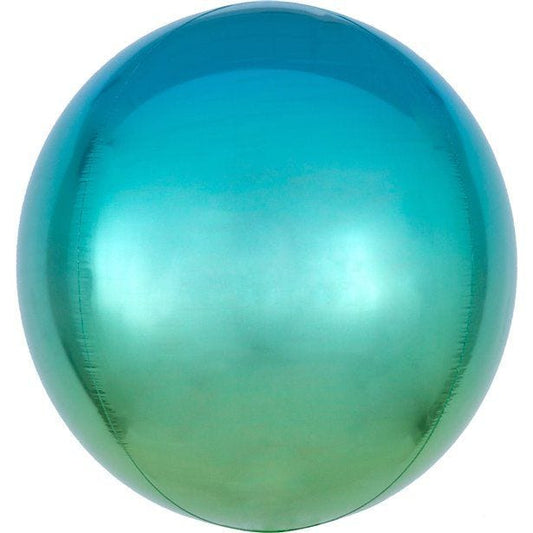 Ombre Blue & Green Orbz Balloon - 16" Foil