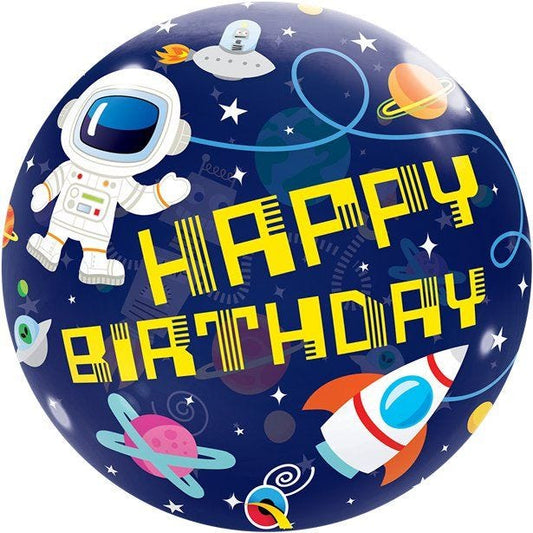 Outer Space "Happy Birthday" Bubble Balloon - 22"