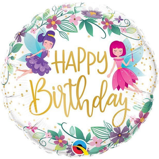 Wild Flower Fairies "Happy Birthday" Balloon - 18" Foil