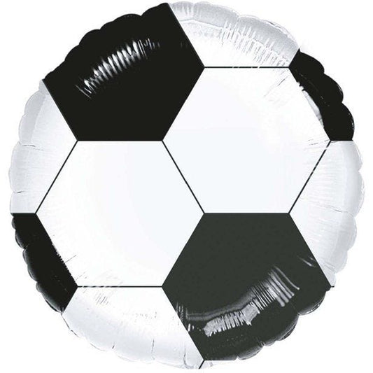 Black & White Football Foil Balloon - 17"