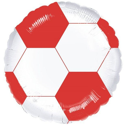 Red & White Football Foil Balloon - 17"
