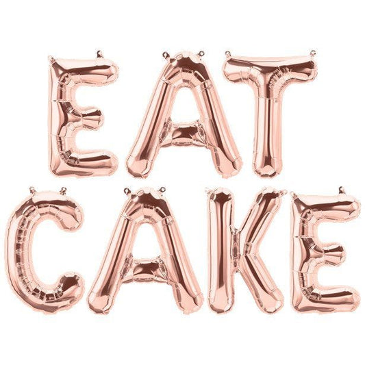 EAT CAKE' Rose Gold Foil Balloon Kit - 16"