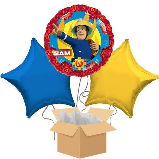 Fireman Sam Balloon Bouquet - Delivered Inflated