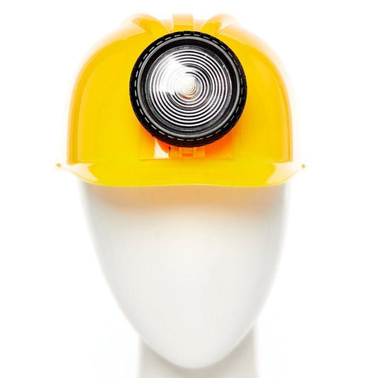 Yellow Construction Helmet with Light