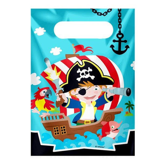 Captain Pirate Plastic Party Bags (8pk)