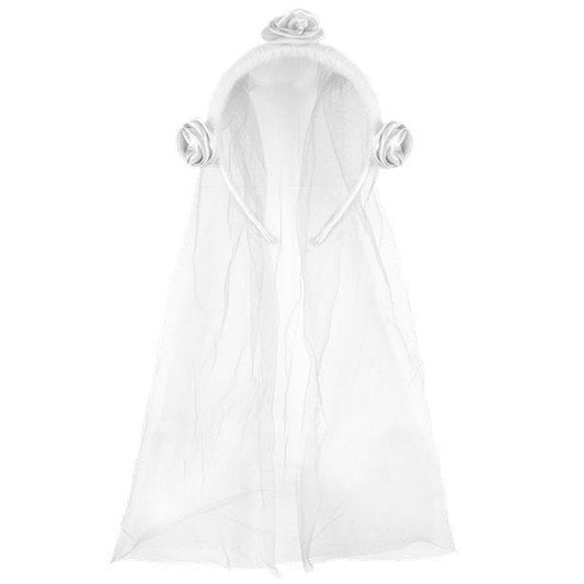 Bride To Be White Flower Veil - 1.5m