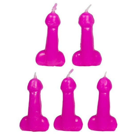 Hen Party Pink Willy Candles - 4cm (5pk)