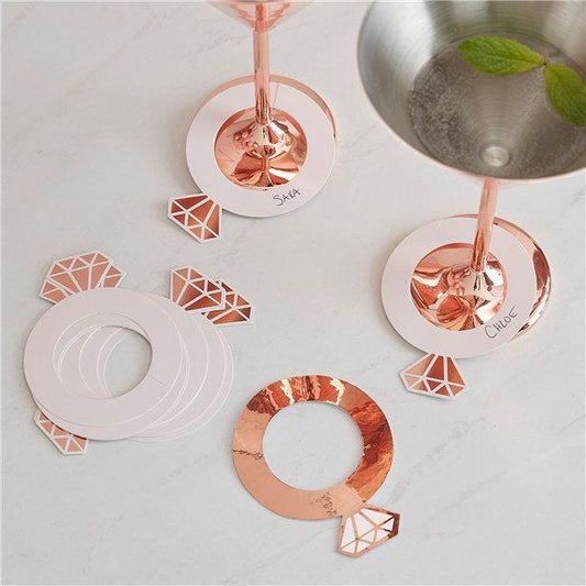 Ring Shaped Rose Gold Foil Drink Markers (10pk)