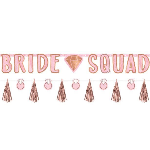 Blush Hen Party Bride Squad Banner Kit (2pk)