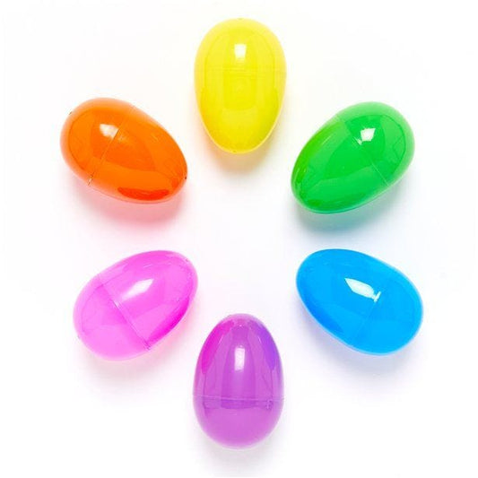Rainbow Fillable Plastic Eggs - 8cm (6pk)
