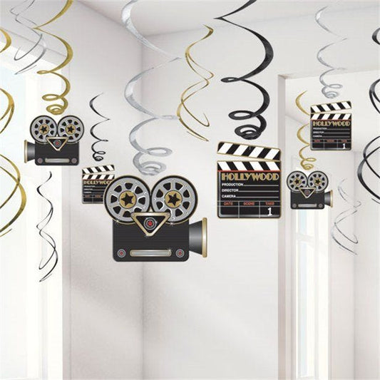 Hollywood Hanging Swirls Decoration - 60cm (12pk)