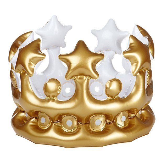Adult's Inflatable Gold Crown - 33.5cm