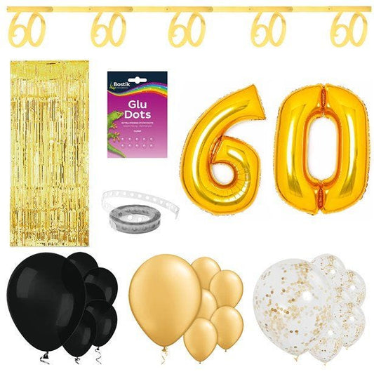 60th Black & Gold Milestone Decorating Kit