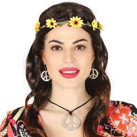 Hippie Peace Necklace & Earrings