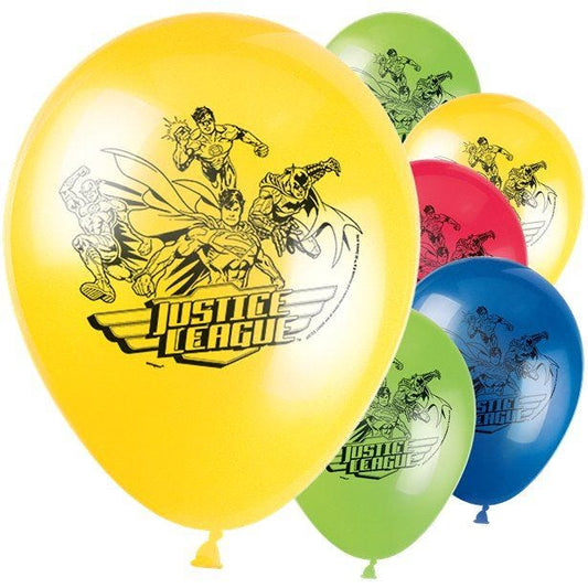 Justice League Balloons - 12" Latex (8pk)