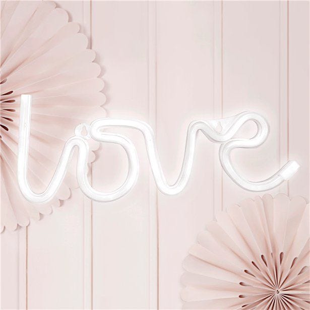 Neon LED White Love Light - 34.5cm x 13cm