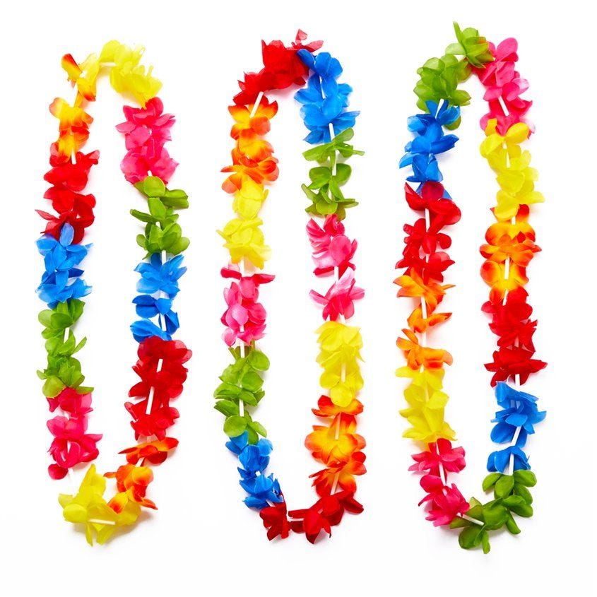 Multicoloured Hawaiian Leis - 25 Pack