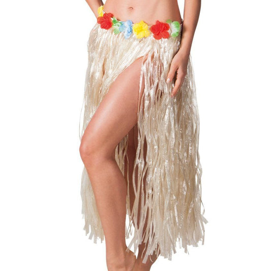 Natural Hawaiian Long Grass Skirt - Adult