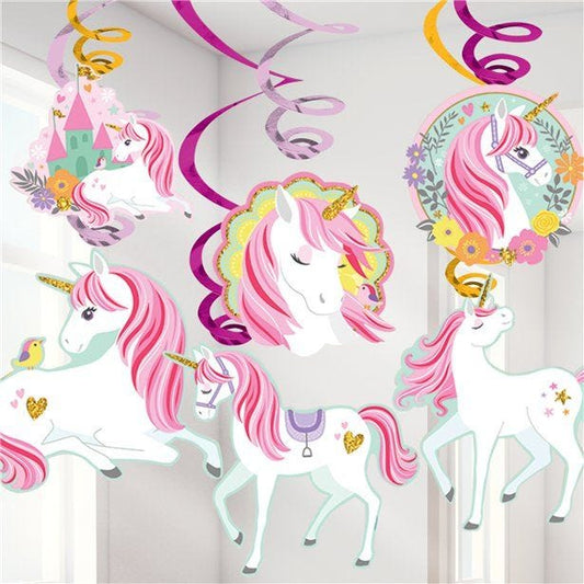 Magical Unicorn Hanging Swirls (12pk)