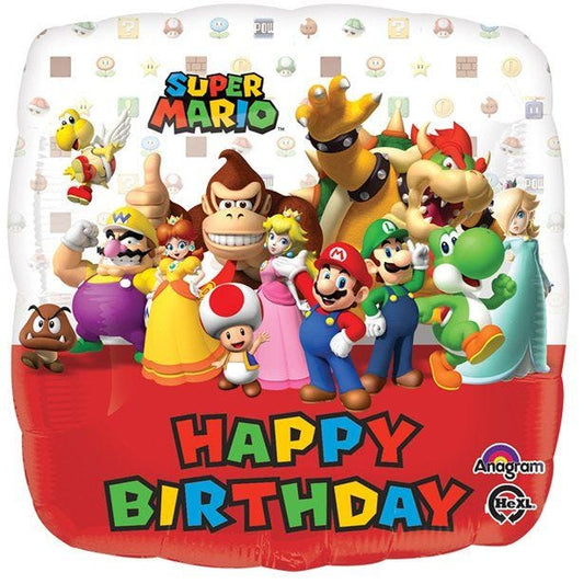 Super Mario 'Happy Birthday' Foil Balloon - 18"