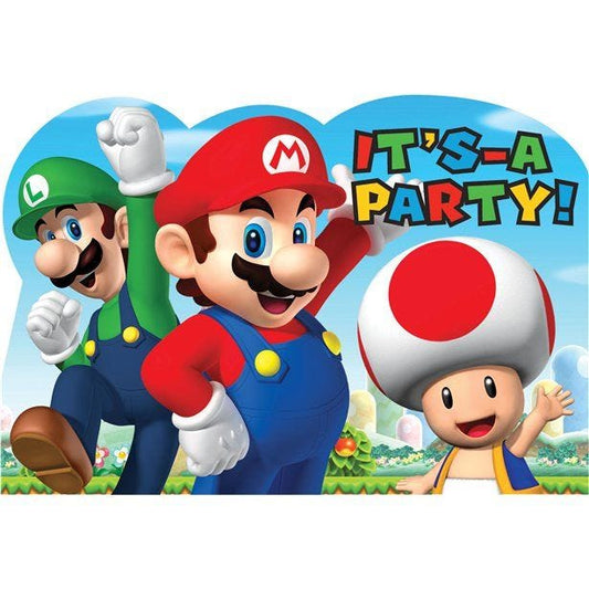Super Mario Party Invitations (8pk)