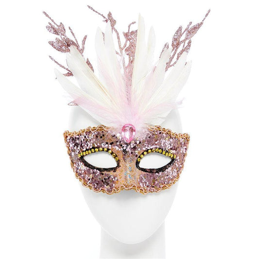 Glitter Pink Masquerade Mask