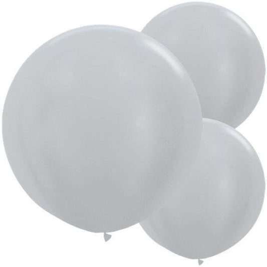 Satin Silver Balloons - 24" Latex (3pk)