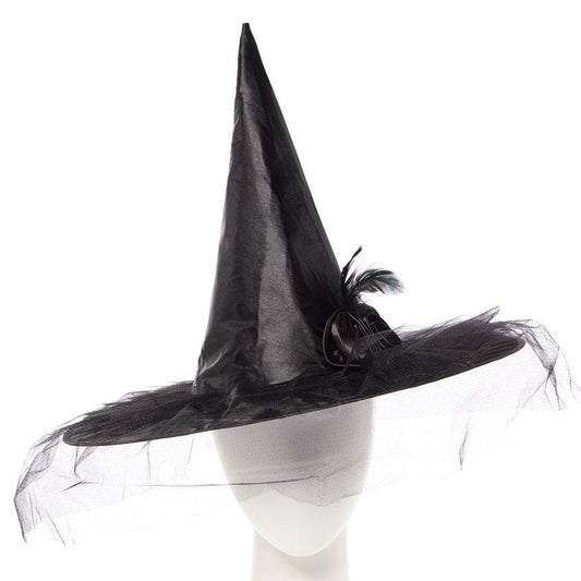 Black Witch hat with Flower