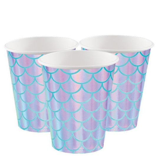 Mermaid Shine Iridescent Paper Cups - 256ml (8pk)