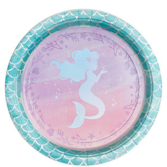 Mermaid Shine Iridescent Paper Plates - 23cm (8pk)