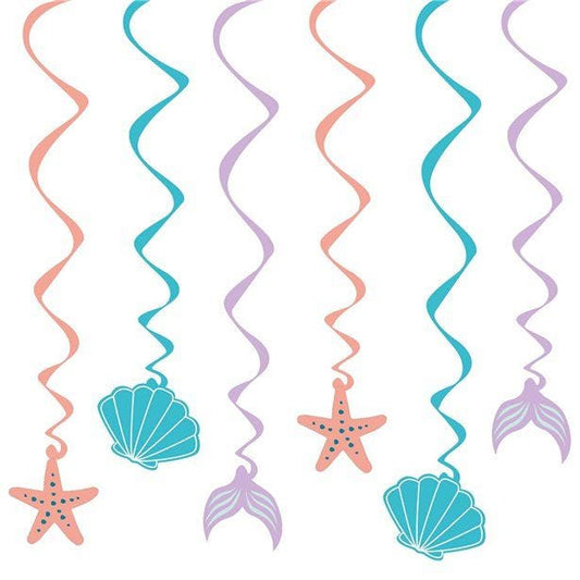 Mermaid Tales Swirl Decorations (6pk)