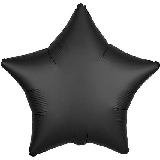 Black Onyx Star Satin Luxe Balloon - 18'' Foil - unpackaged