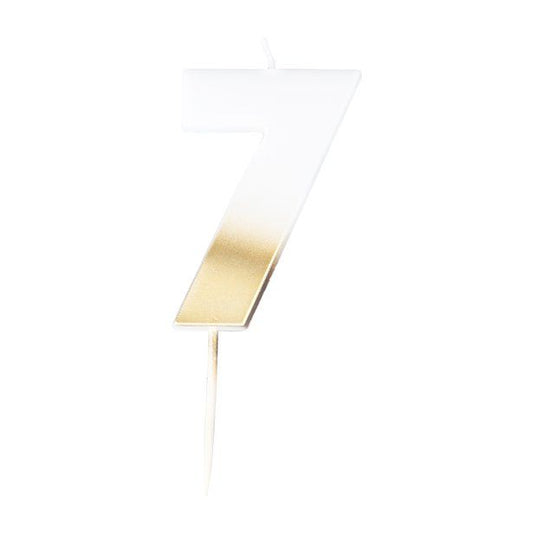 Gold Ombre Number 7 Candle - 5cm