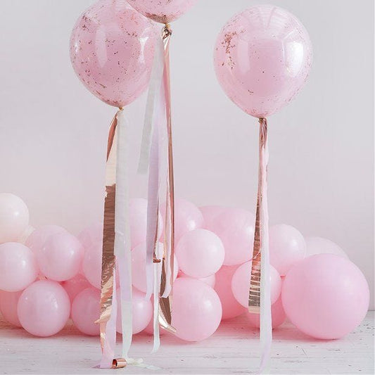 Rose Gold And Pink Streamer Balloon Tails (5pk)