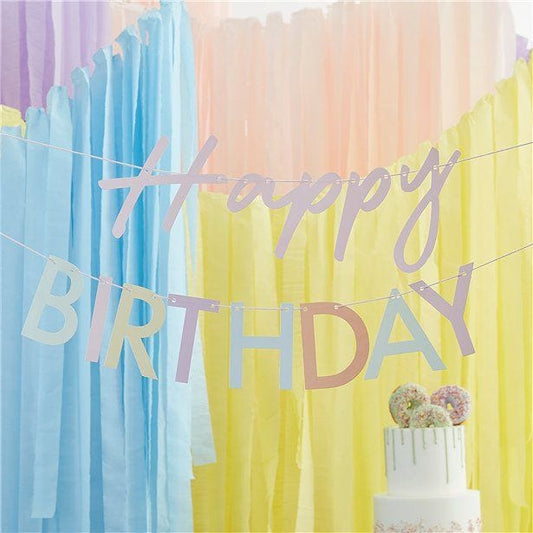 Mix It Up Pastel 'Happy Birthday' Paper Banner - 1.5m
